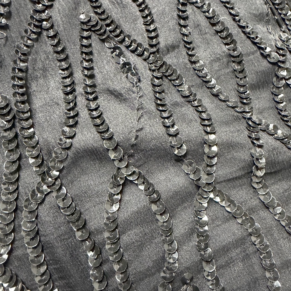 VINTAGE Mark & John By Sam Sz S Black Silk Long Cocktail Dress Sequin *flaws* - Picture 10 of 14
